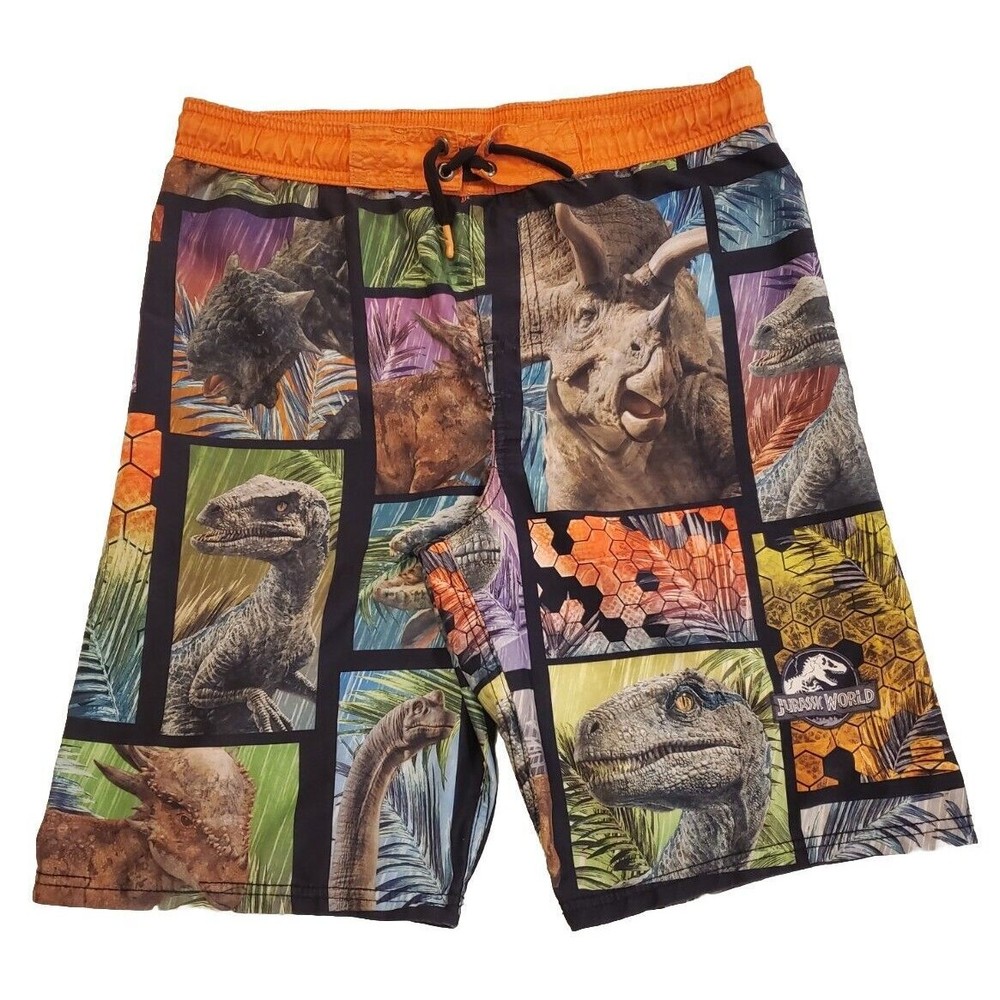 Jurassic World Dinosaurs Swim Trunks Shorts Boys Youth Size XL 14/16
